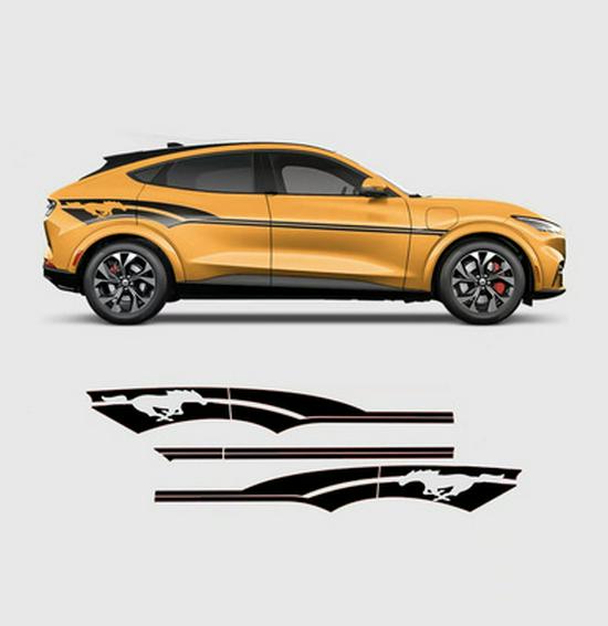Kompatybilny Ford Mustang Mach-E Pełny Wrap Samochodowy z Naklejką Wyścigową