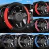 Universal Car Steering Wheel Cover 37-38cm Leather Embroidered Color Diamond-Studded Elastic Four Seasons Steering Wheel Cover