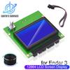 12864 LCD-skjerm HD-skjerm for Ender 3 3D-skriver Blått kontrollpanelkort med kabel for Ender 3 3D-skriverdeler Skjermport