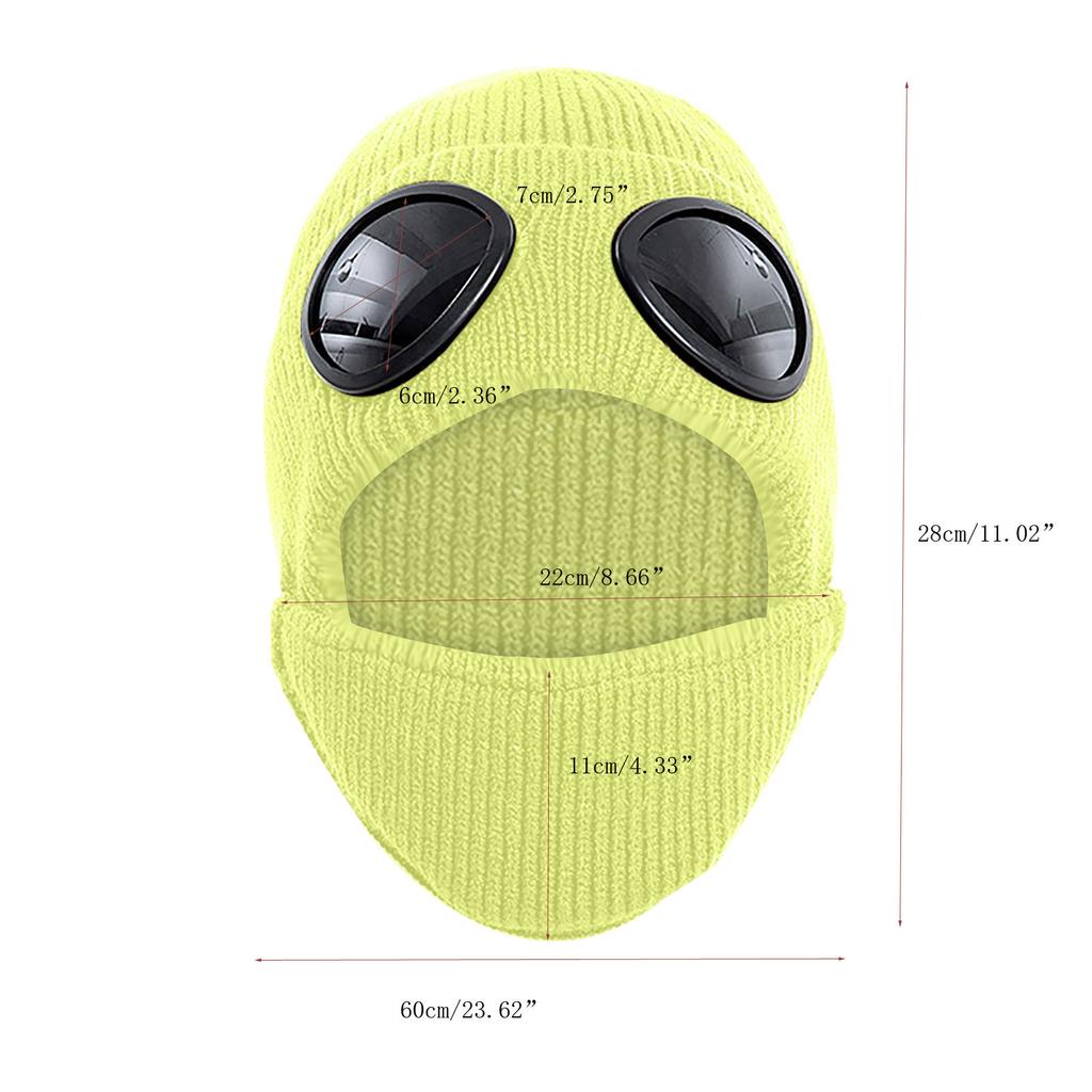 Women's Eyewear With Glasses Velvet Warm Wool Knitted Hat & Face Protection
