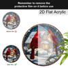 Acrylic Winter Cardinals with Snowy Cabin Suncatcher, Stained Glass Effect Window Hanging Ornament for Christmas & Nature Lover Gifts