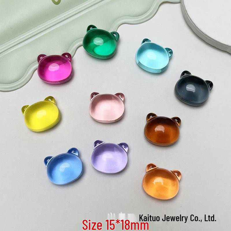 Colorful Bear Resin Accessories: DIY Hair Clips, Phone Charms, & Headwear