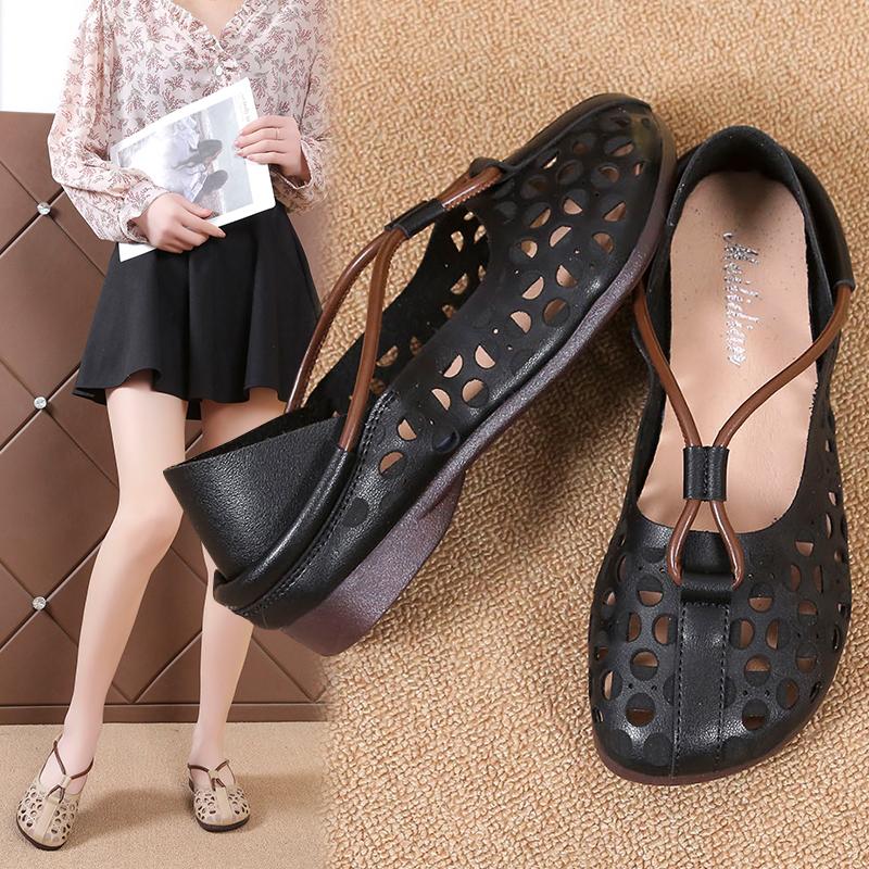 Fashion Designer Elegant Women's Flat Hollow Ballet Shoes 2024 Summer Flat Retro Women's Slip-On Loafers Cut Moccasin Shoes Zapatos