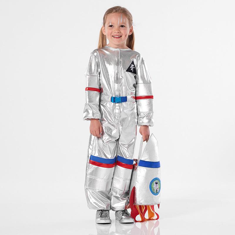 Zilver Astronaut Cosplay Kostuum voor Kinderen - Klaar voor Sportdag & Optreden