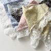 Spring Summer Floral Head Scarf with Decorative Lace Edge for Women Daily Wear Breathable Versatile Fashion Accessory