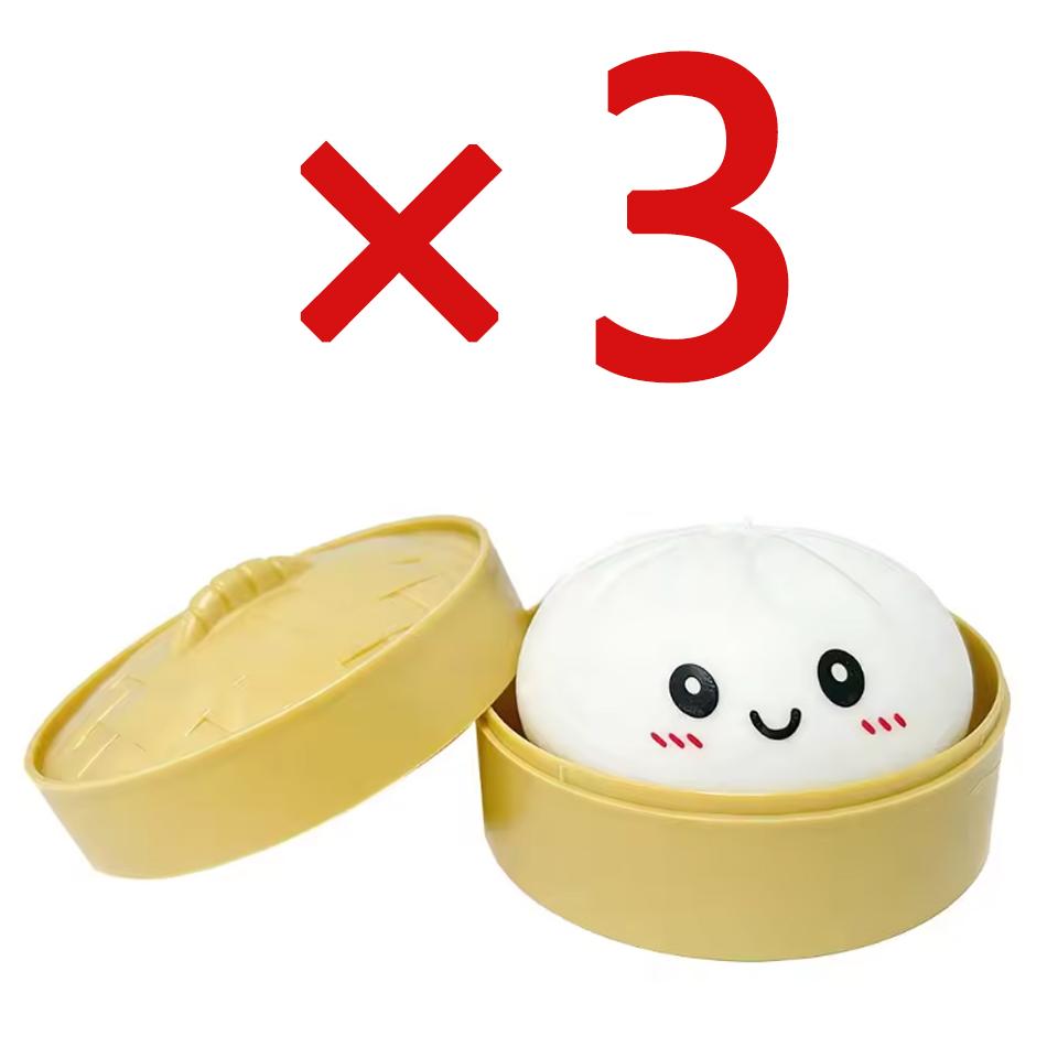 In Stock White Dumpling Steamer Bun Ornament Slow Rebound Soft Pinch Decompression Office Home Decor  Adults  Gift
