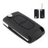 2 Button Black Car Replacement Flip Folding Car Remote Key Case No Chip With Uncut Blade Fit for Peugeot 207 307 308 407 CarGood Product