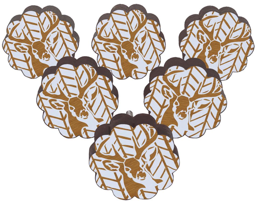 IBA Indianbeautifulart Braun gravierte Knöpfe 10 Stück Möbelknöpfe aus Holz Jakobsmuscheln Rustikale Schublade