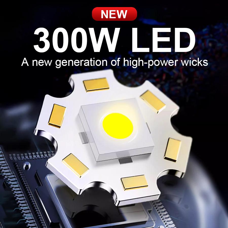 High Power LED Flashlight Rechargeable Type-C Flashlight 26650 Super Bright Long Range Torch Camping Lantern Fishing Lamp
