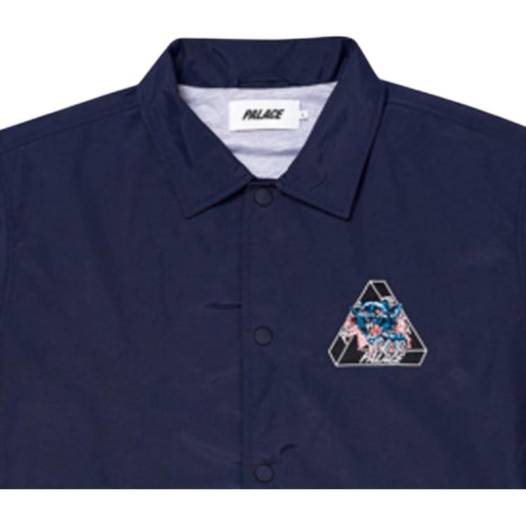 Palace Triangle Pattern Logo Collar Jacket Unisex Outerwear Navy-Blue P17JK073
