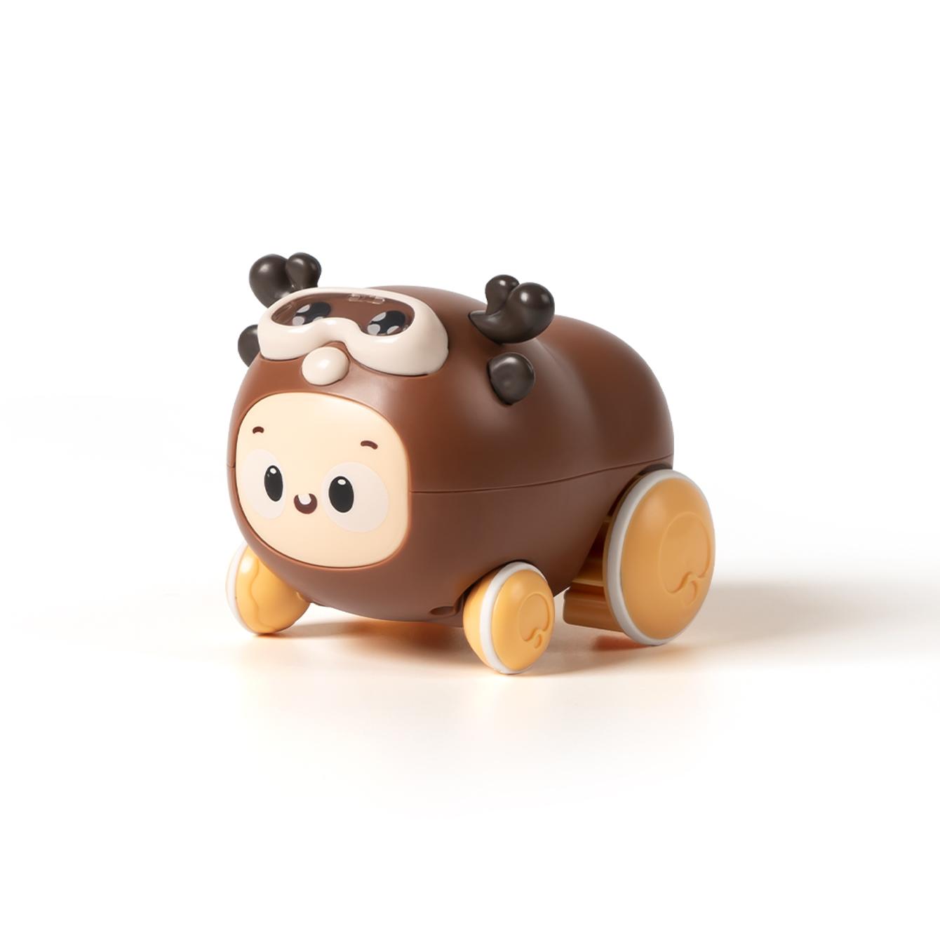 

Water toy car water and land dual-use interactive wind-up cable power cartoon animal car коричневий