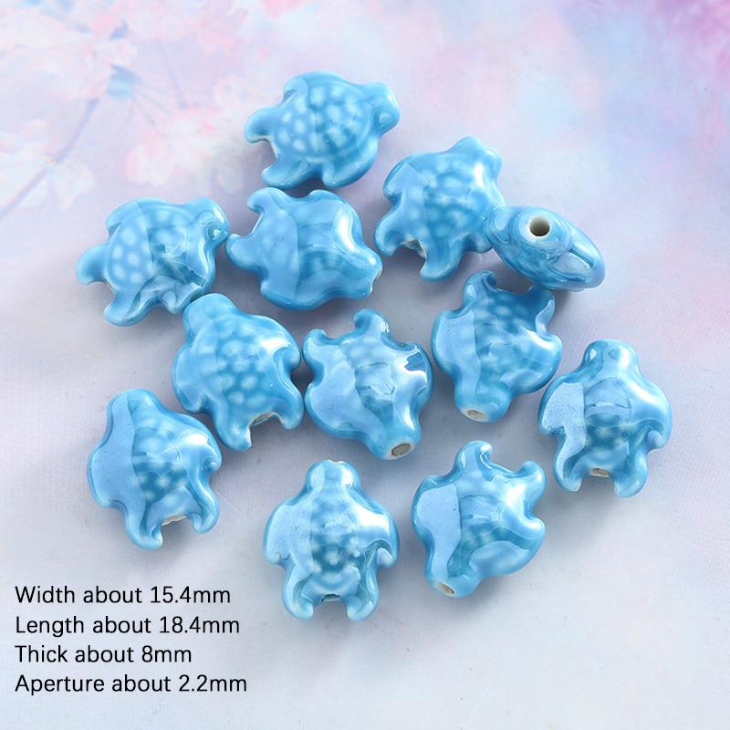 10ks Keramické Korálky Želva Rozdělovací Volné Korálky Pro Výrobu Šperků Diy Náramek Náhrdelník Příslušenství