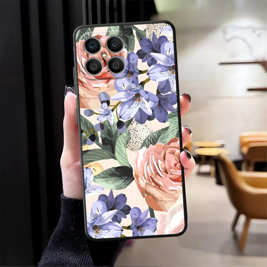 

Красивый чехол с цветами для Honor 8X X7 X5b 70 X6 200 400 Lite Magic5Lite 90 X9a X8 Funda Чехол для телефона Honor X8 4G