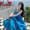 Dali Travel Wear Dress Women Vacation Photo Beach Dress Hainan French Suspender Long Dress Fairy
