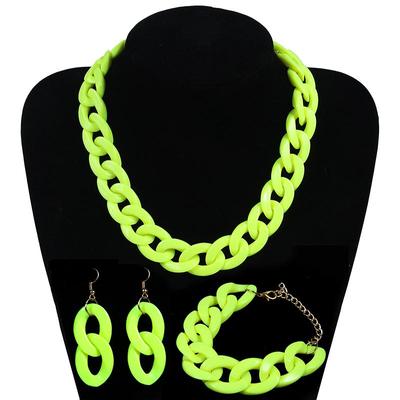 Acrylic Long Chain Necklace Bohemian Chunky Choker Collar Necklace Women Accessories MIT