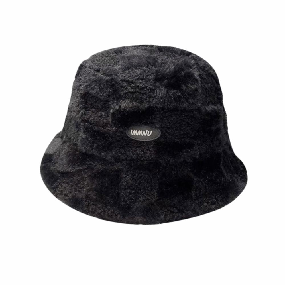 Adjustable Women Bucket Hat Faux Fur Lamb Wool Fisherman's Hat Plush Basin Cap  Outdoor Activities