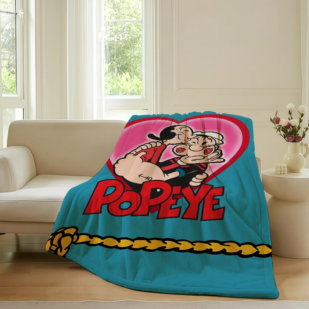 Klasická P-Popeye-S Silná Zábavná Deka Teplá Měkká Vhodná do Ložnice Pohovky Postele Obývacího Pokojíku Kanceláře Cestování Kempování Dárky