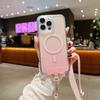 Crossbody Necklace Lanyard Gradient Rainbow Laser For Magsafe Magnetic Case For iPhone 16 15 14 Plus 13 12 11 Pro Max Cover