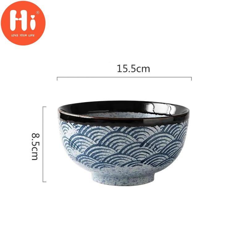 Hi Japanese Style Ceramic Rice Bowl Ramen Bowl Salad Noodle Soup Bowl Restaurant Steak Plate Kitchen Tableware Home Decoration