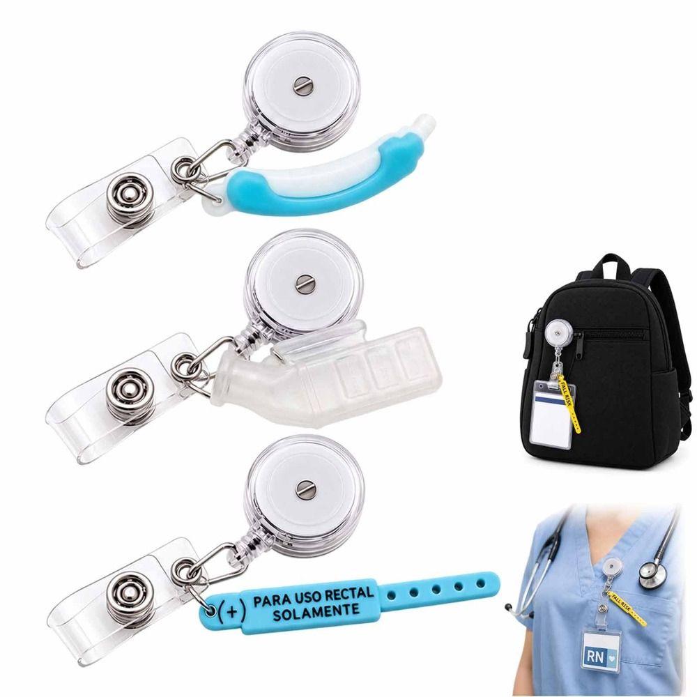 Retractable ID Badge Holder Transparent Badge Holder Clip Lovely Retractable Badge Reel Nurse