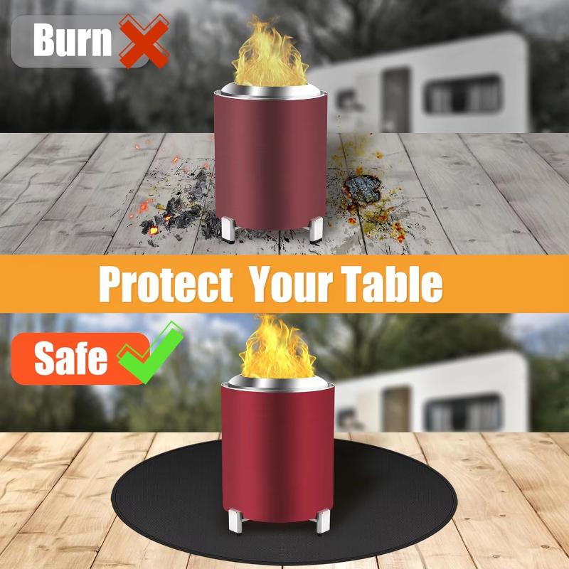 1 Stück runde feuerfeste BBQ-Matte für den Außenbereich, doppelseitiges hitzebeständiges Glasfaser-Gewebe, tragbarer & wiederverwendbarer Deck- und Terrassenschutz