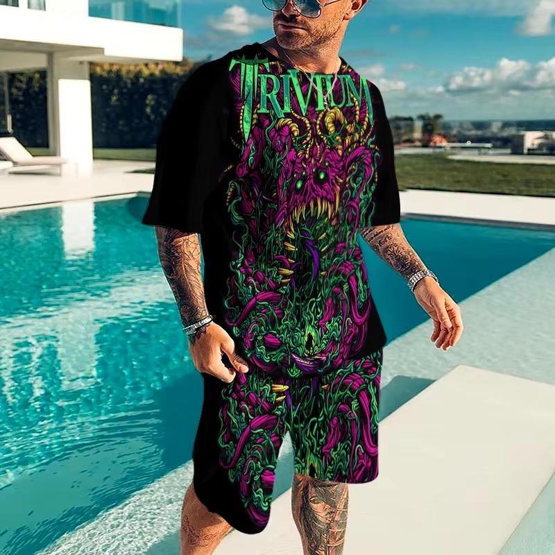 

Последняя летняя мужская одежда, 3D-печать, мужские модные спортивные костюмы, свободные футболки с коротким рукавом, штаны, комплекты, мужские футболки, шорты XXXL