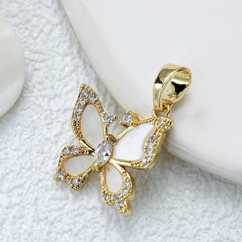 Επίχρυσωμένο Χάλκινο Κρεμαστό Πεταλούδα με Ζιργκόν για DIY Κοσμήματα