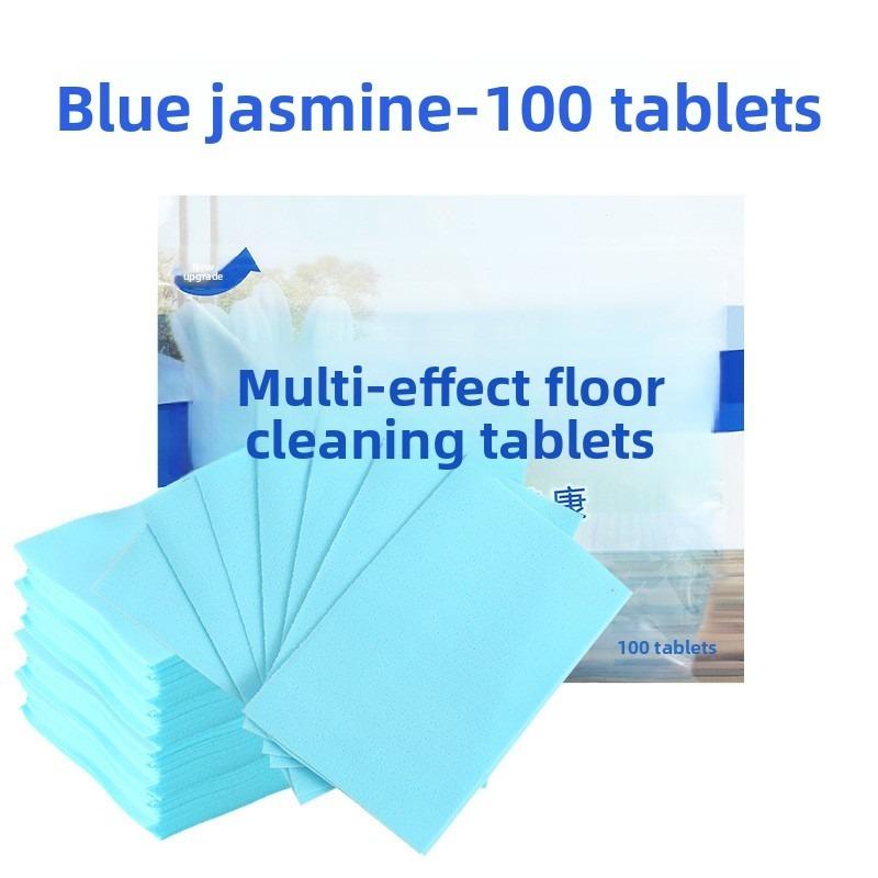 100 Stück/1 Packung Mehrzweck-Bodenreinigungstabletten, Frischer Duft Toiletten- & Fliesenreiniger, Dekontaminierende Entkalkungsblätter