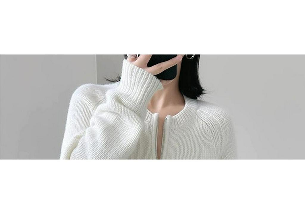 Women's 100% Pure Wool Double-Ply Cardigan - Short, Thickened Autumn/Winter Sweater