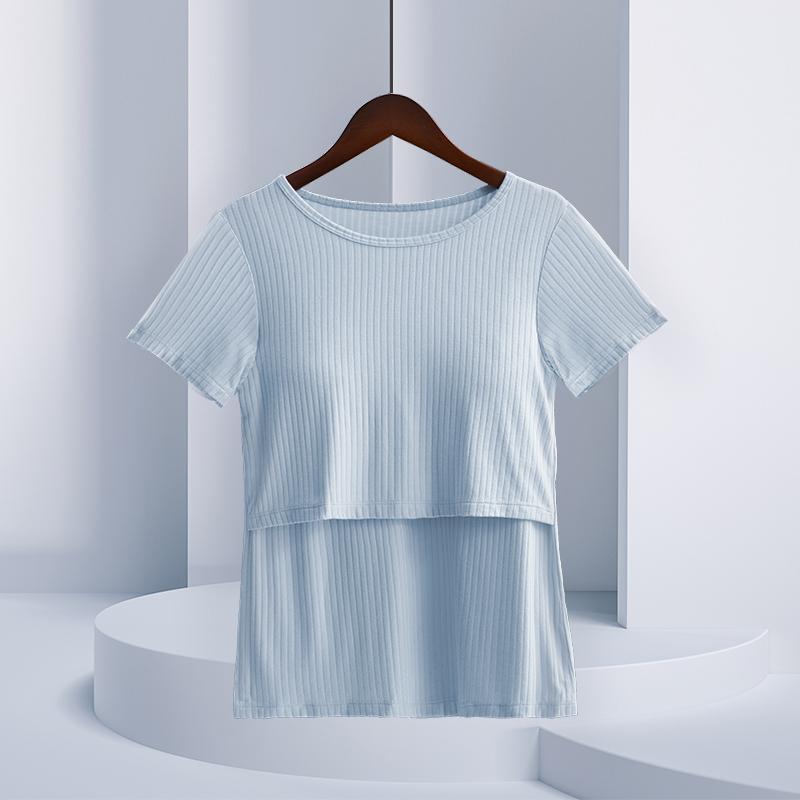 

Футболки для беременных и кормящих грудью, топы с короткими рукавами для беременных, одежда для кормления, летние жилеты для послеродового периода 3XL синий