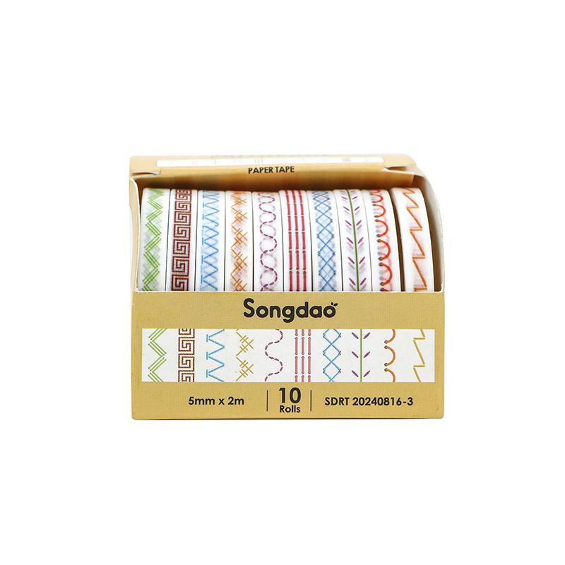 10 Role Slim Basic Bandă Washi Consumabile Scrapbooking Set Bandă Washi Curcubeu Bandă Adezivă Decorativă Jurnal Jurnal Benzi Washi