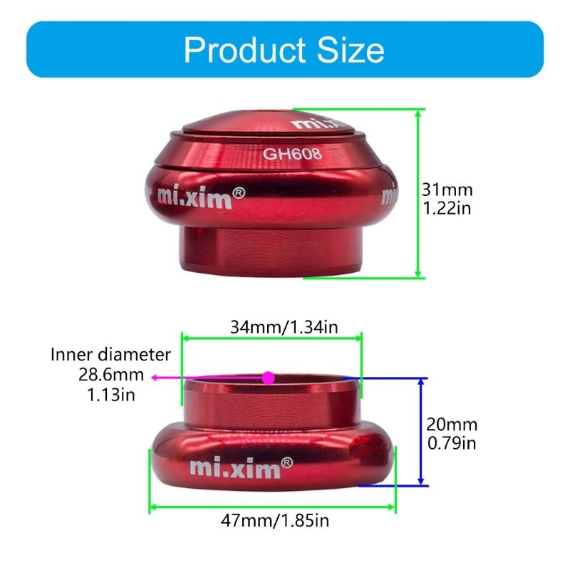 Double Bearing Headset Replacement Tapered Headset 34mm Bicycles Headset Cycling Accessory Easy to Installation