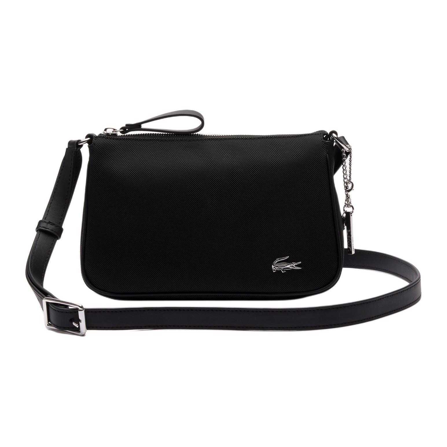 

Lacoste Solid Color Casual Textured Coated Polyester Shoulder Crossbody Bag Women bags Black NF4369DB-000 Black