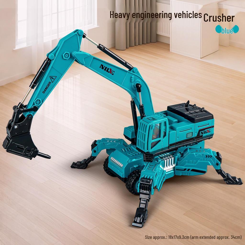 Eylemsizlik Mühendislik Aracı için Damperli Kova ve Forklift Durdurma Arabası Modeli ile Çocuk İtmeli Ekskavatör Oyuncağı.