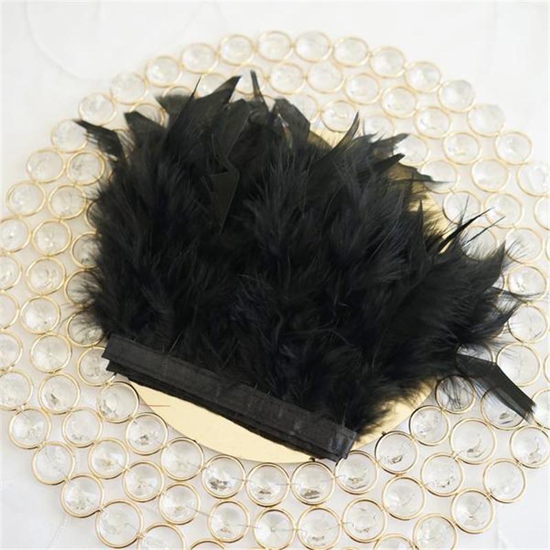 Feather10 Meters 32 Colors Dyed Turkey Feather Trim Fringe Stripped Feathers Ribbon Width 10-15cm for Dress Clothing Crafts Decoration