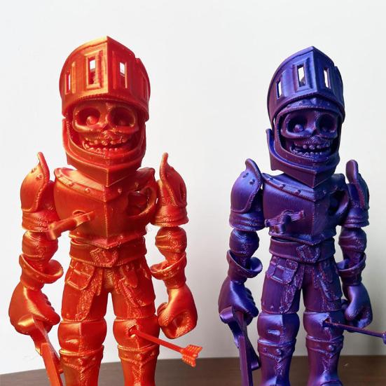 3D Printed Skeleton Knight Figurine Movable Joints Halloween Spooky Skeleton Warrior Articulated Skeleton Soldier Model Toy Desktop Decoration