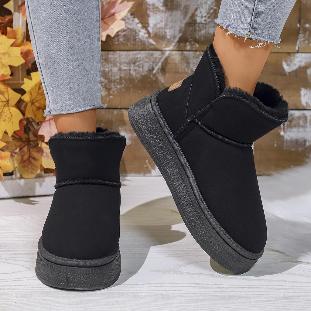 Jesienne i zimowe damskie śniegowce na grubej podeszwie w dużych rozmiarach, wygodne, ciepłe, z okrągłym noskiem 36-41