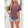 2026 Spring/Summer New Round Neck Lace Trim Loose Short Sleeve T-Shirt for Women