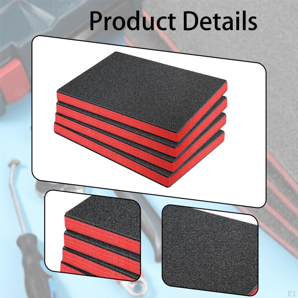 4 Craft Foam Inserts for Cases Epe Sheets Liners Drawer Organizer Tool Box Transport