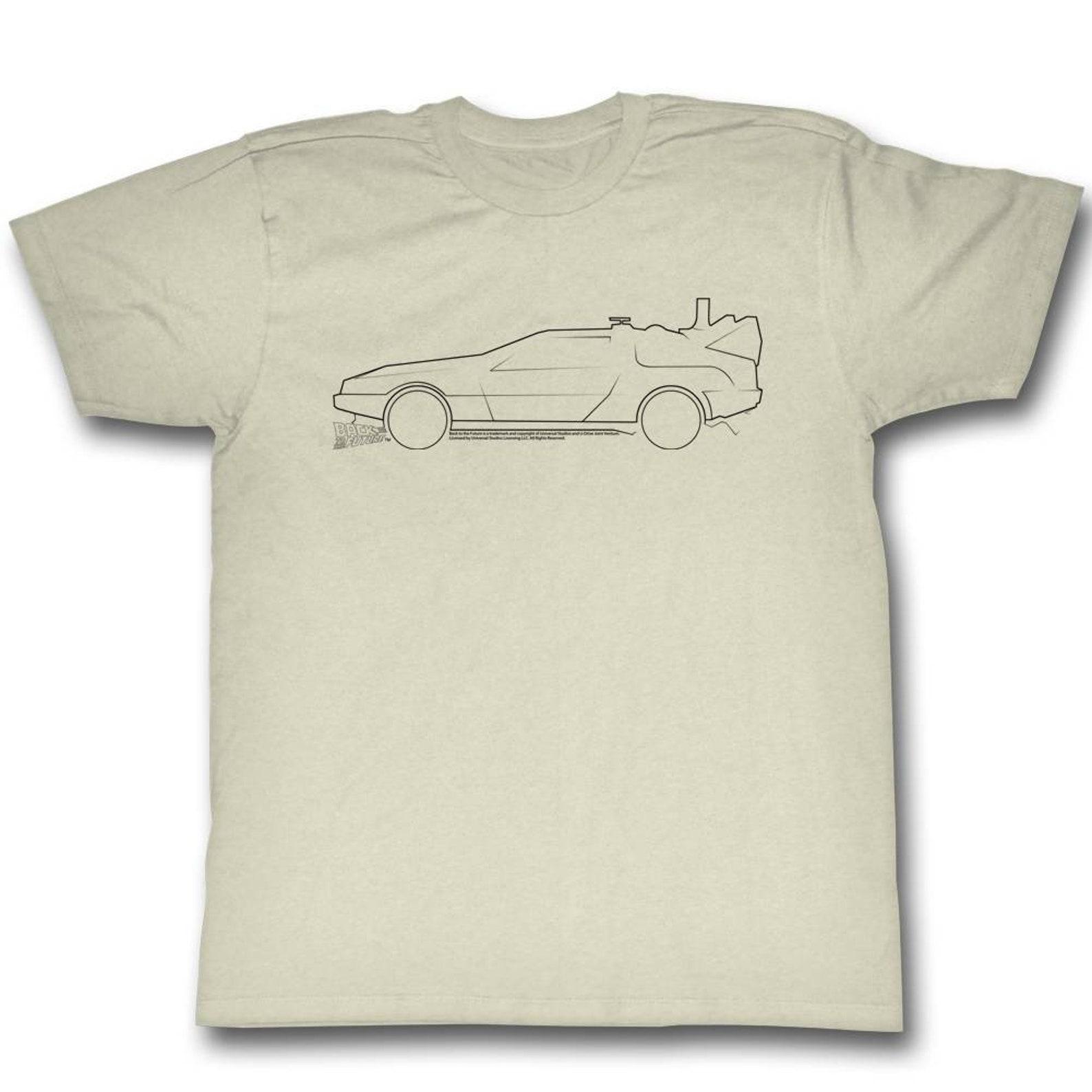 Back to the Future Lines Natural Adult T-Shirt 2XL