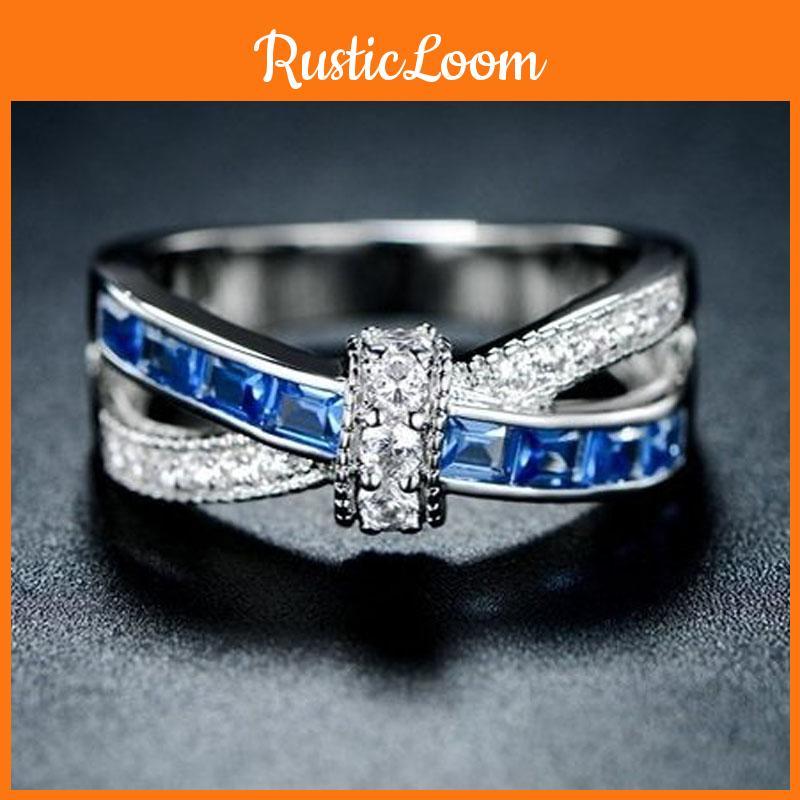 Geometric Copper Ring With Stunning Zircon Cross Design In Multiple Elegant Colors