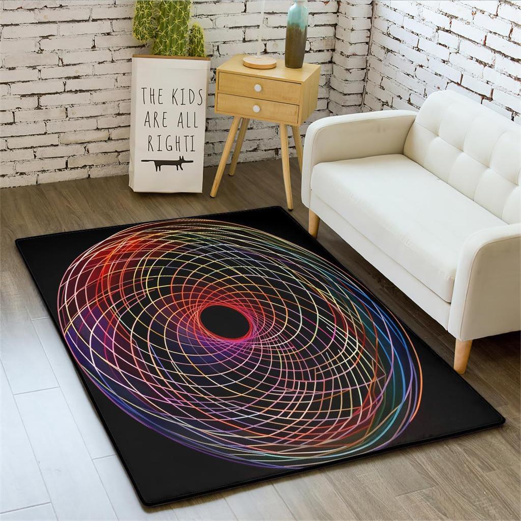 3D Optical Illusion Living Room Carpet Bedroom Living Room Anti-slip Floor Rug Soft Hallway Kitchen Floor Mats Home Decoration