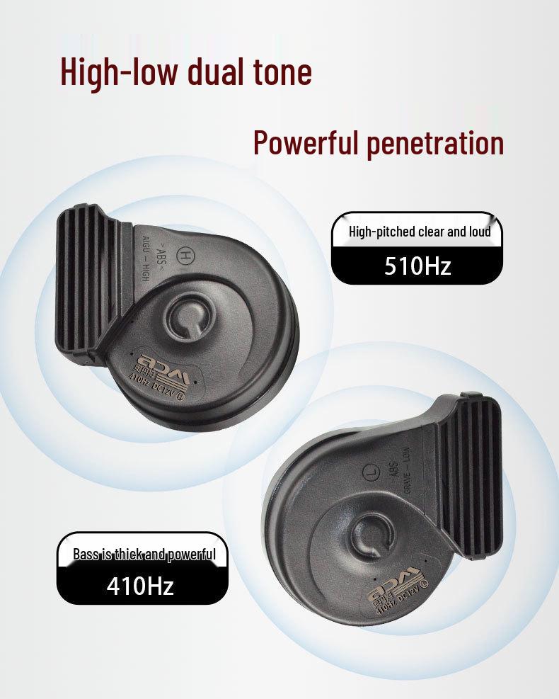 Fits Xiao Niu Electric Vehicle 12V Slim Waterproof Dustproof Snail Horn, Single to Double Conversion.