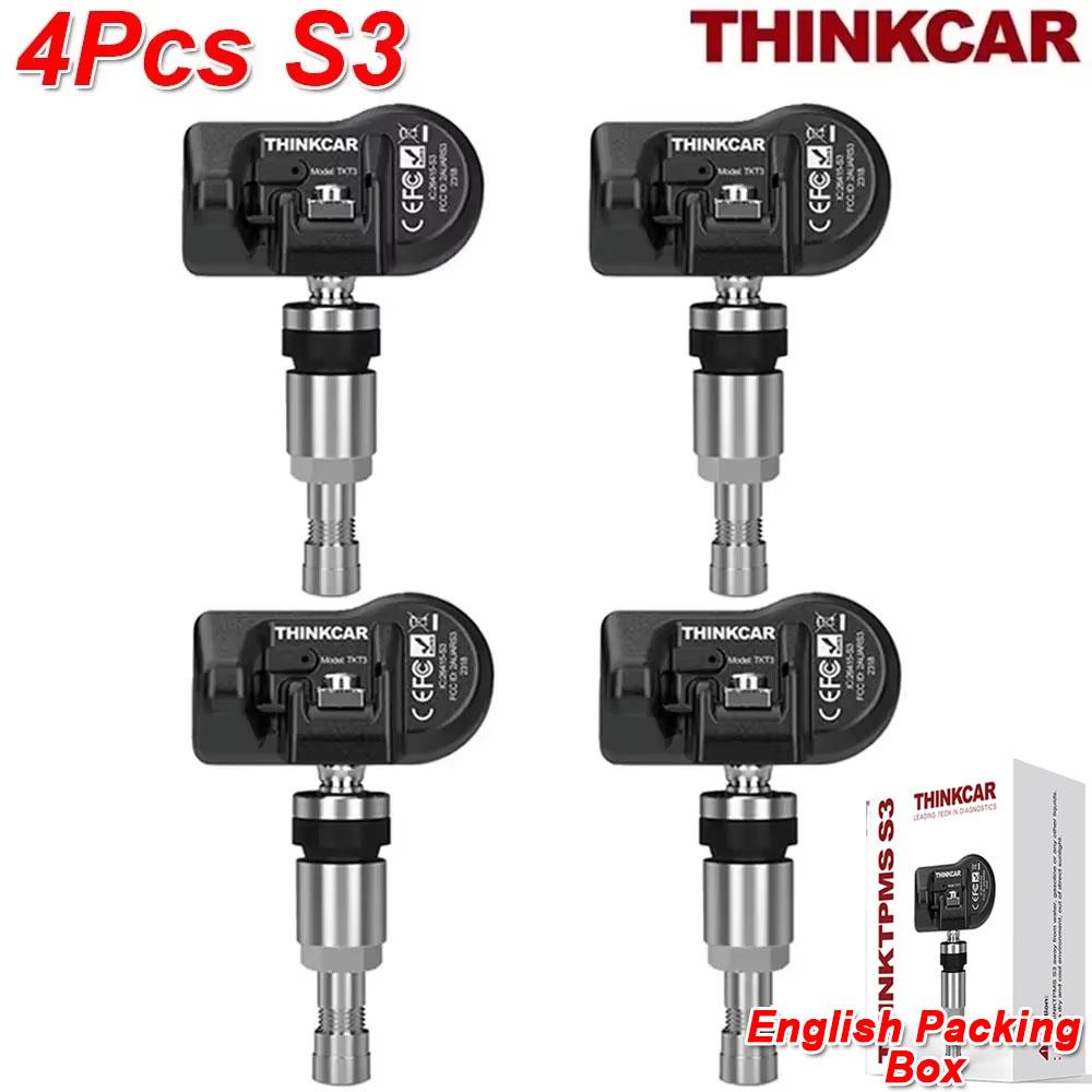 

THINKCAR THINKTPMS S3 Upgrade of S2 Car TPMS Tire Pressure Sensor 315MHz 433MHz Program Work with Thinkcar and Mucar tpms tool 4pcs Aluminum