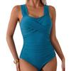 Sommerdamebadedragt, Europæisk og Amerikansk badedragt, Dame krydsplisseret ét-stykke badedragt, Taljeindsnævrende slankende bikini badedragt