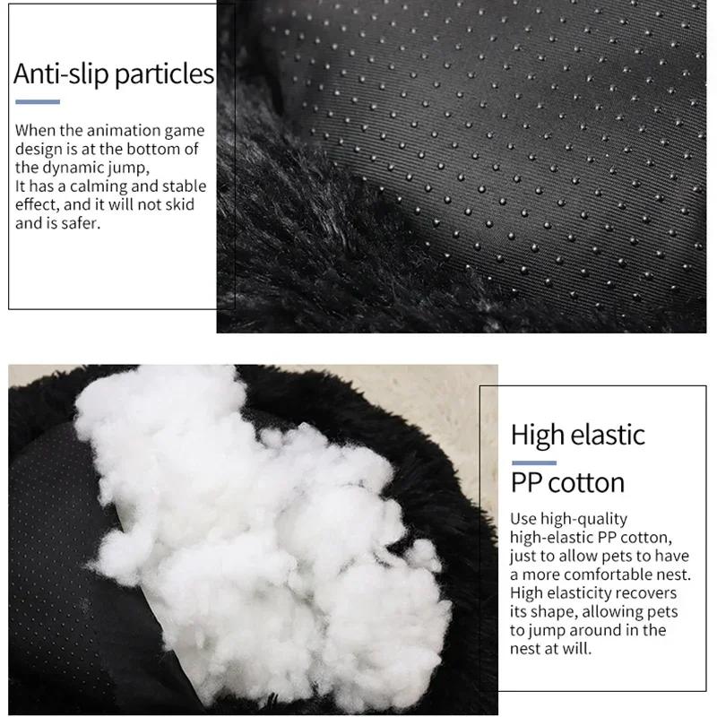 Langhaariges, ultraweiches Katzenbett aus Plüsch, waschbar, beruhigendes Bett, Donut-Bett, bequemes Schlafartefakt