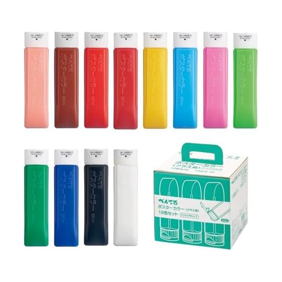 Pentel Paint Poster Color (for Class) 12 Color Set [1 Box] YNG3-12