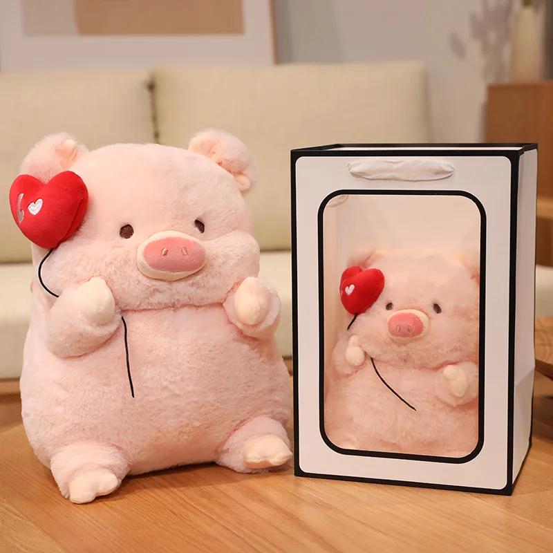 New 30-55Cm Cute Cartoon Angel Pig Plush Toys Lovely Fat Piggy Stuffed Doll Red Heart For Girls Lovers Valentine'S Day Gifts