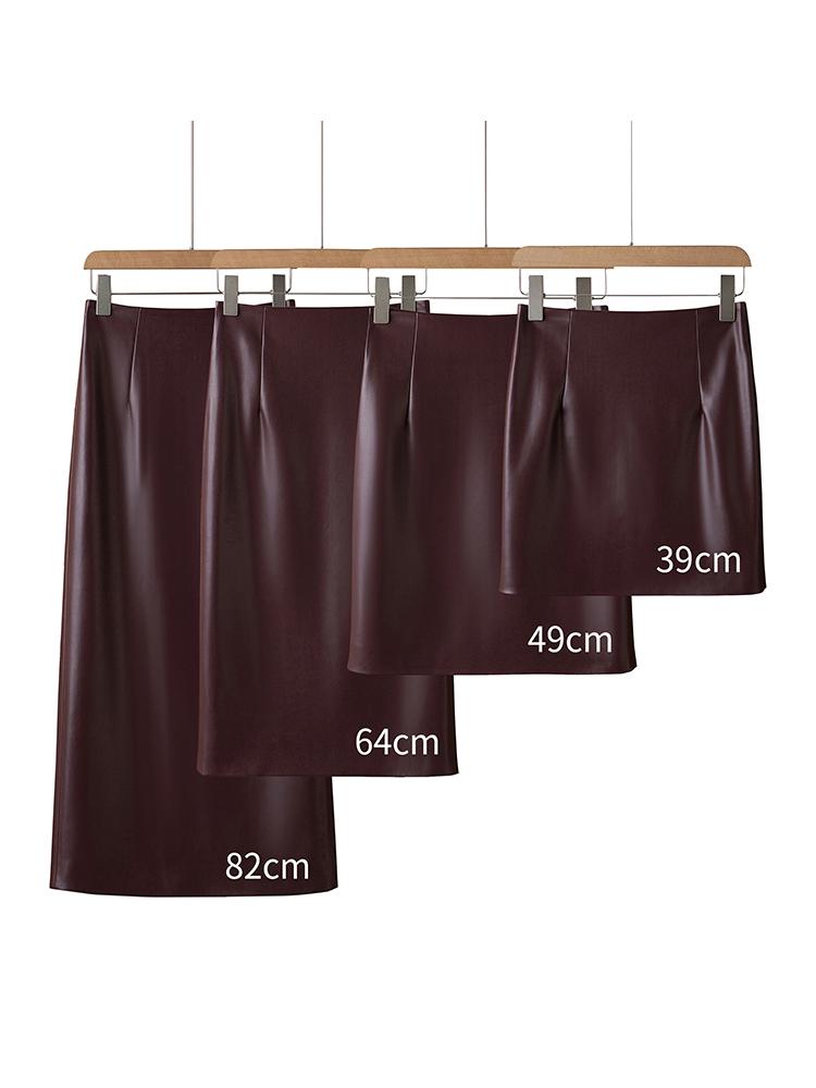 2026 Autumn/Winter Women's High Waist Genuine Lambskin Leather Skirt - Slimming, Hip-Hugging, and Sexy.