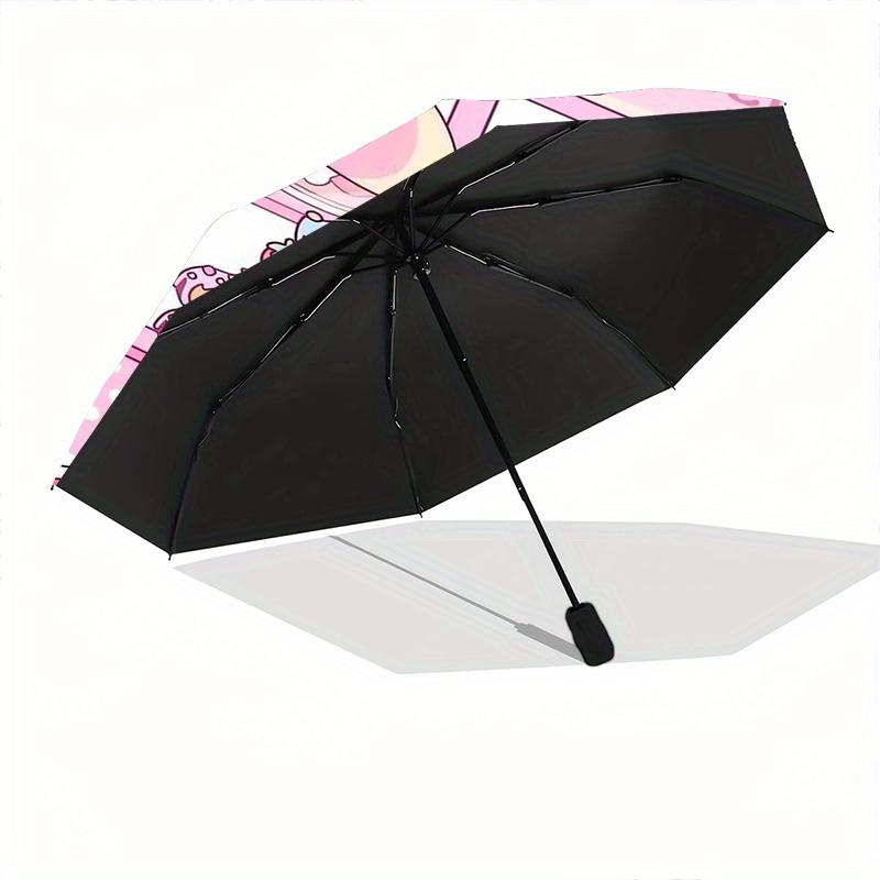 My Melody 's Dessert Shop Automatic Open/CloseCartoon Umbrella-CuteUmbrella with Cute Design, Portable 3-Fold Compact Umbrella for Men & Women, Valent